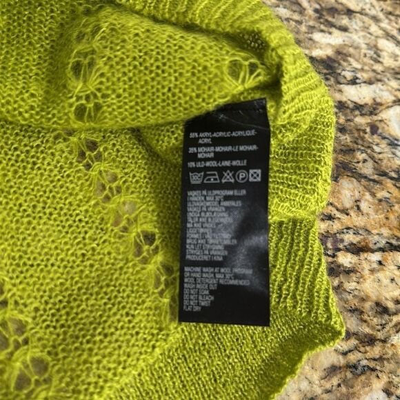 Masai Mohair Blend Long Sleeve Crew Neck Sweater In Green Size L - Picture 5 of 7